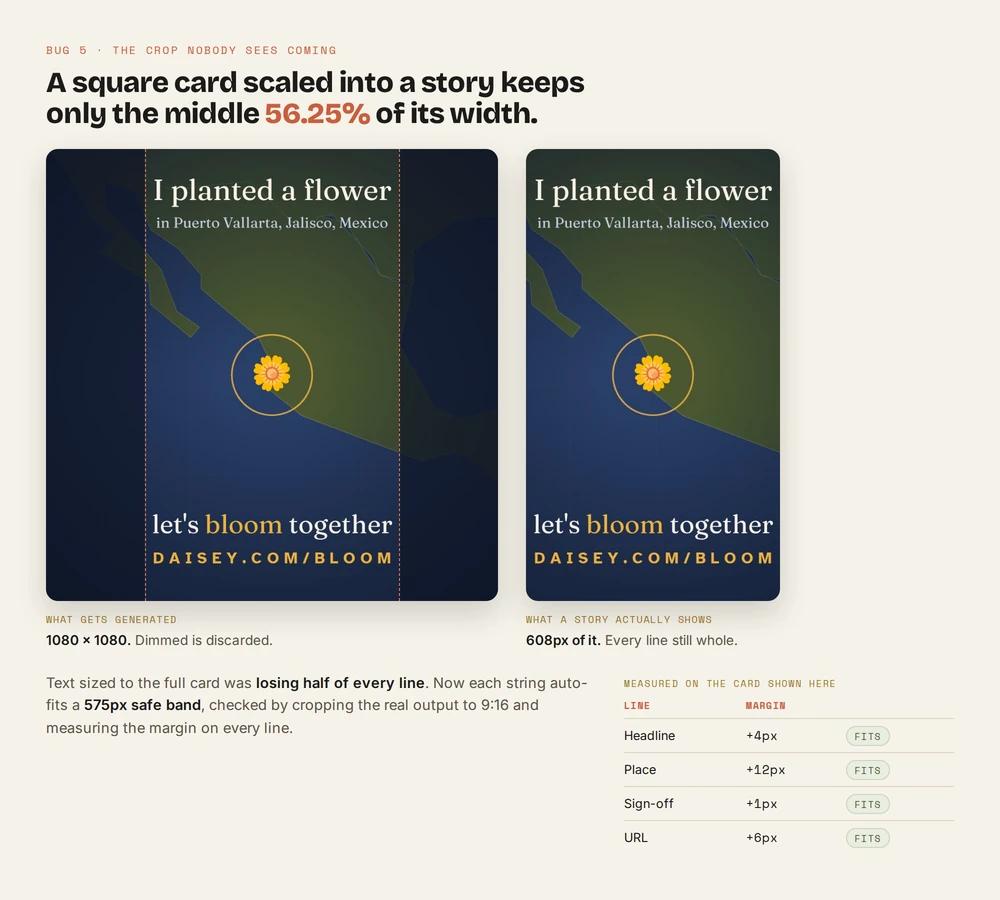 The generated share card shown inside a 9:16 story frame